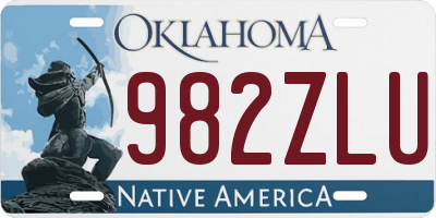 OK license plate 982ZLU