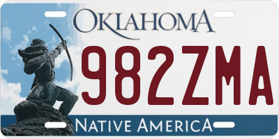 OK license plate 982ZMA