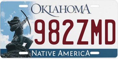 OK license plate 982ZMD