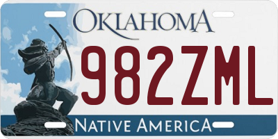 OK license plate 982ZML