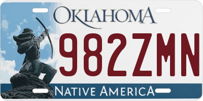 OK license plate 982ZMN