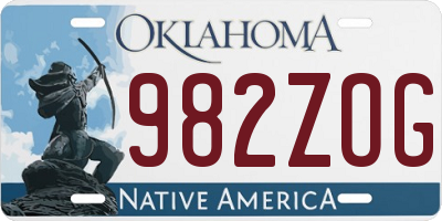 OK license plate 982ZOG