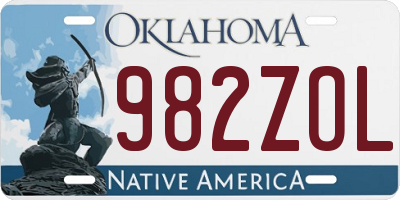 OK license plate 982ZOL