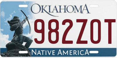 OK license plate 982ZOT