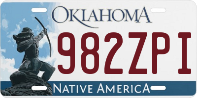 OK license plate 982ZPI