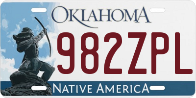 OK license plate 982ZPL