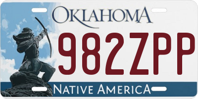 OK license plate 982ZPP