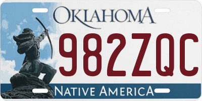 OK license plate 982ZQC