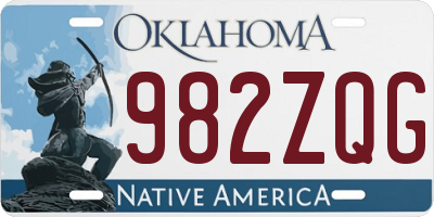 OK license plate 982ZQG