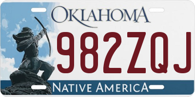 OK license plate 982ZQJ