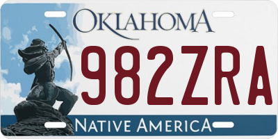 OK license plate 982ZRA