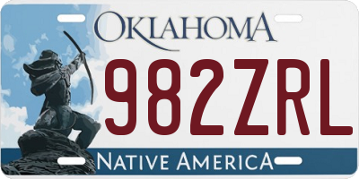 OK license plate 982ZRL