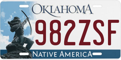 OK license plate 982ZSF