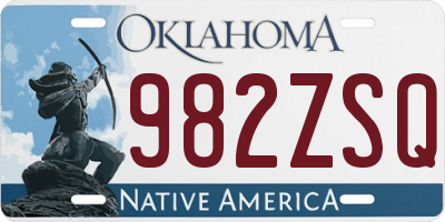 OK license plate 982ZSQ