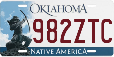 OK license plate 982ZTC