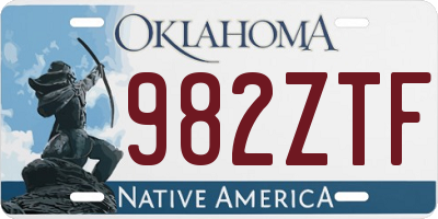 OK license plate 982ZTF