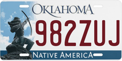 OK license plate 982ZUJ