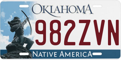 OK license plate 982ZVN