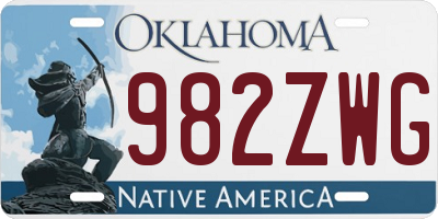 OK license plate 982ZWG