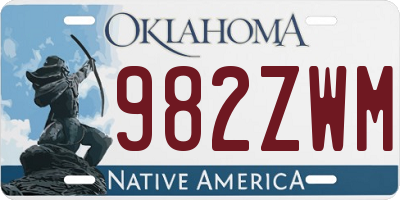 OK license plate 982ZWM