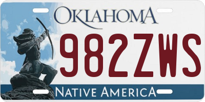 OK license plate 982ZWS