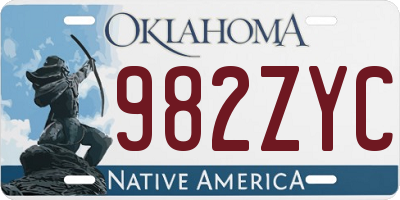OK license plate 982ZYC