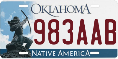 OK license plate 983AAB