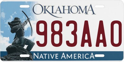 OK license plate 983AAO