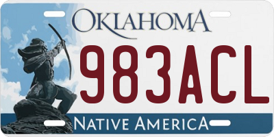 OK license plate 983ACL