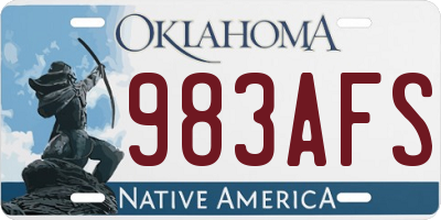 OK license plate 983AFS