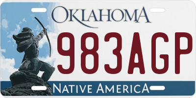 OK license plate 983AGP