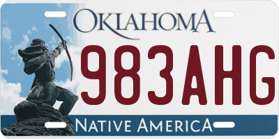 OK license plate 983AHG