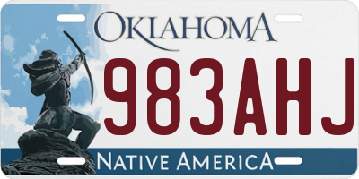 OK license plate 983AHJ