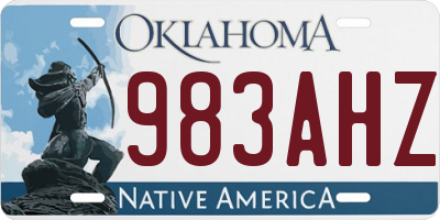 OK license plate 983AHZ