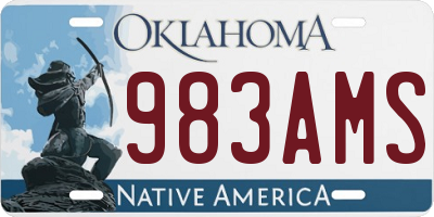 OK license plate 983AMS