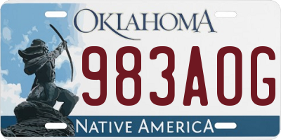 OK license plate 983AOG