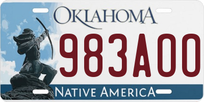 OK license plate 983AOO