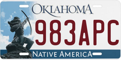 OK license plate 983APC