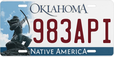 OK license plate 983API
