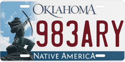 OK license plate 983ARY
