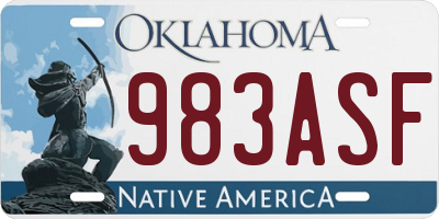 OK license plate 983ASF