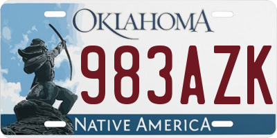 OK license plate 983AZK