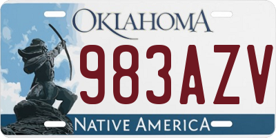 OK license plate 983AZV