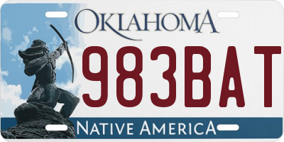 OK license plate 983BAT
