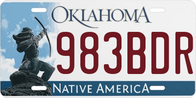 OK license plate 983BDR