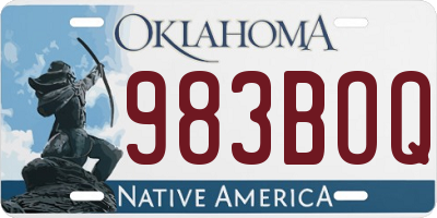 OK license plate 983BOQ