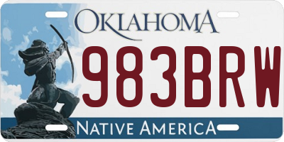 OK license plate 983BRW