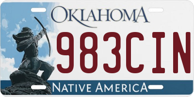 OK license plate 983CIN