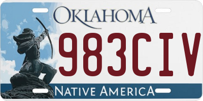 OK license plate 983CIV