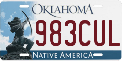 OK license plate 983CUL